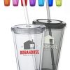 16 oz. Double Wall Acrylic Tumblers With Straws