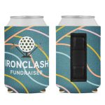 Custom Branded Simple Lines Magnetic Neoprene Can Cooler-Full Color
