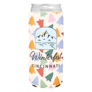 Custom Logo Holiday Neoprene Slim Can Cooler-Full Color