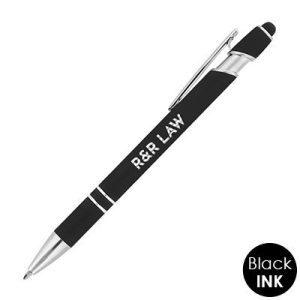 Custom Rubberized Metal Stylus Pen-Engraved