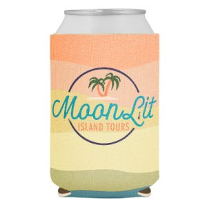 Customizable Boho Coastline Neoprene Can Cooler-Full Color