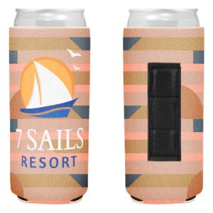 Promotional Boho Stripes Magnetic Neoprene Slim Can Cooler-Full Color