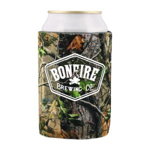 Promotional RealTree® Licensed APG Camo Collapsible Can Cooler with Custom Imprint