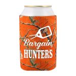 Promotional RealTree® Licensed Blaze Orange Camo Collapsible Can Cooler with Custom Imprint